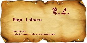 Mayr Laborc névjegykártya